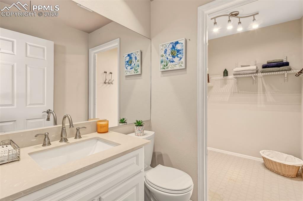 Updated half bathroom.