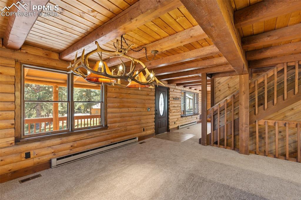 View from dining room to entry.