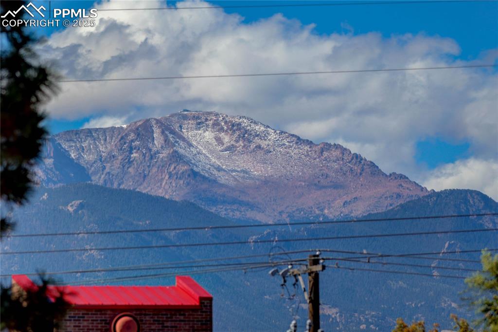 Pikes Peak visible from back of lot