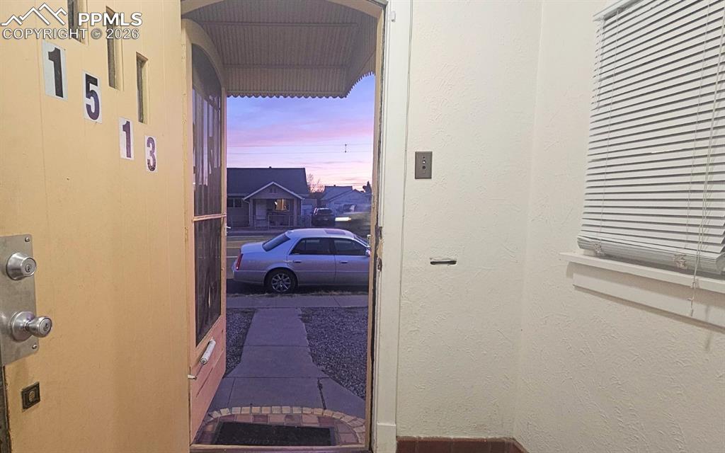 Entryway with a Purple Hazy sky.  