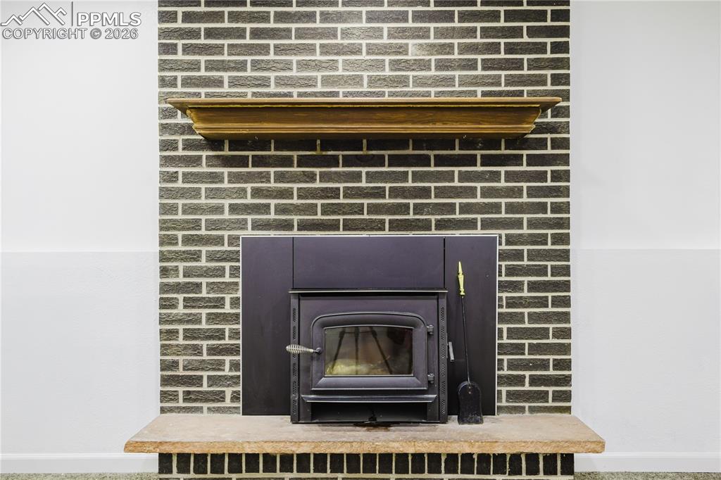 Detailed view of a wood stove