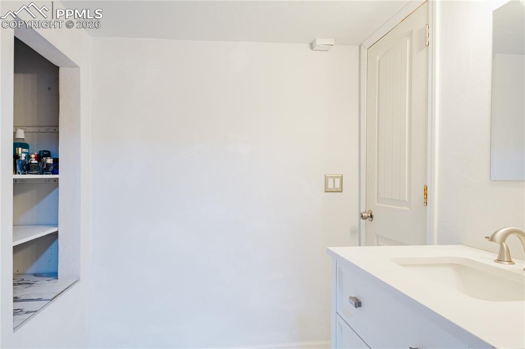 Bathroom featuring vanity