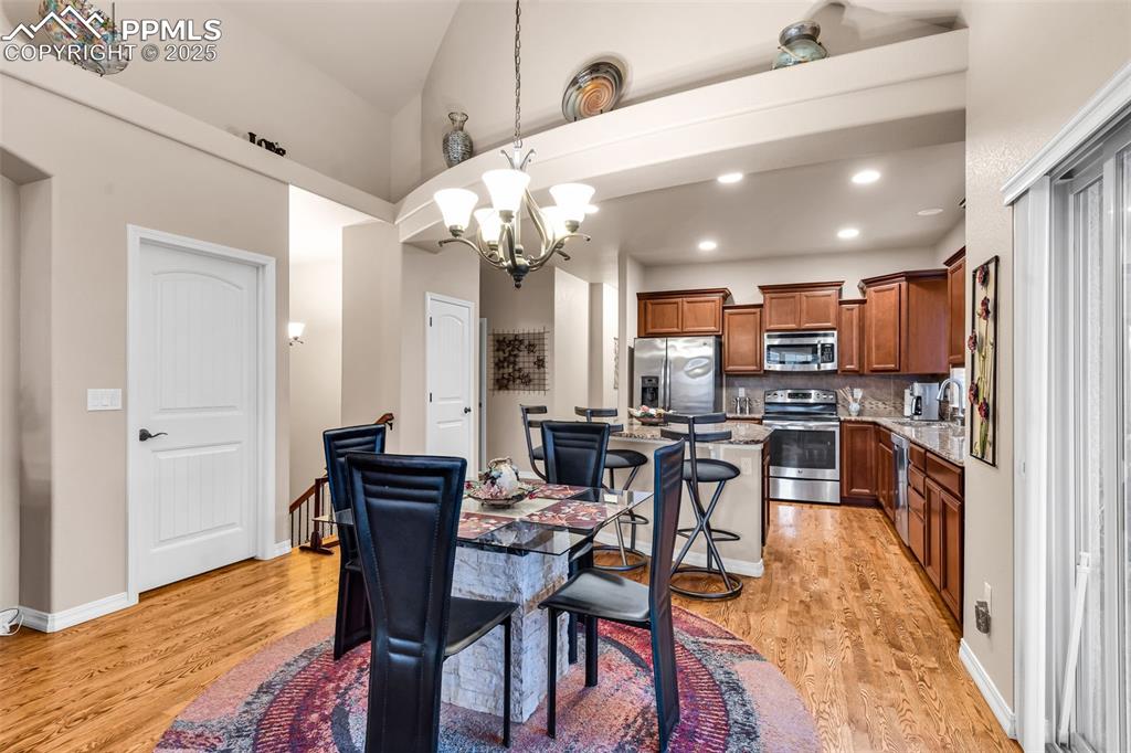 The design has a great flow, with the master bedroom, staircase and guest bedroom opening to the kitchen and great room.