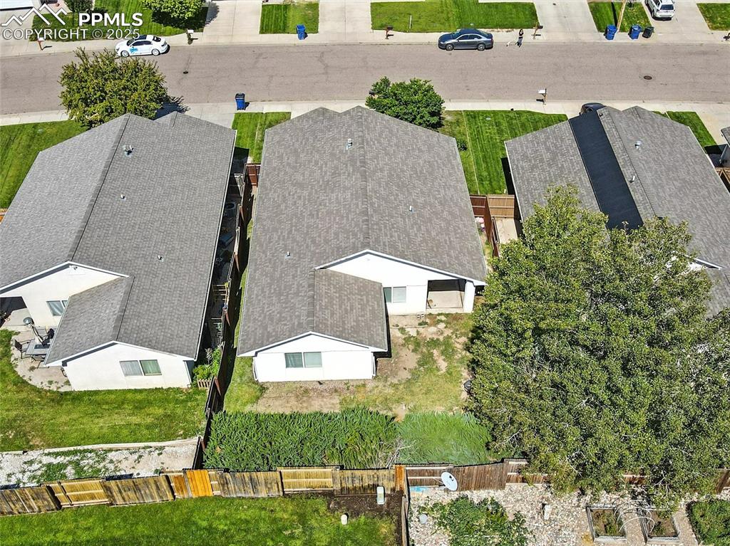 Aerial view rear of house