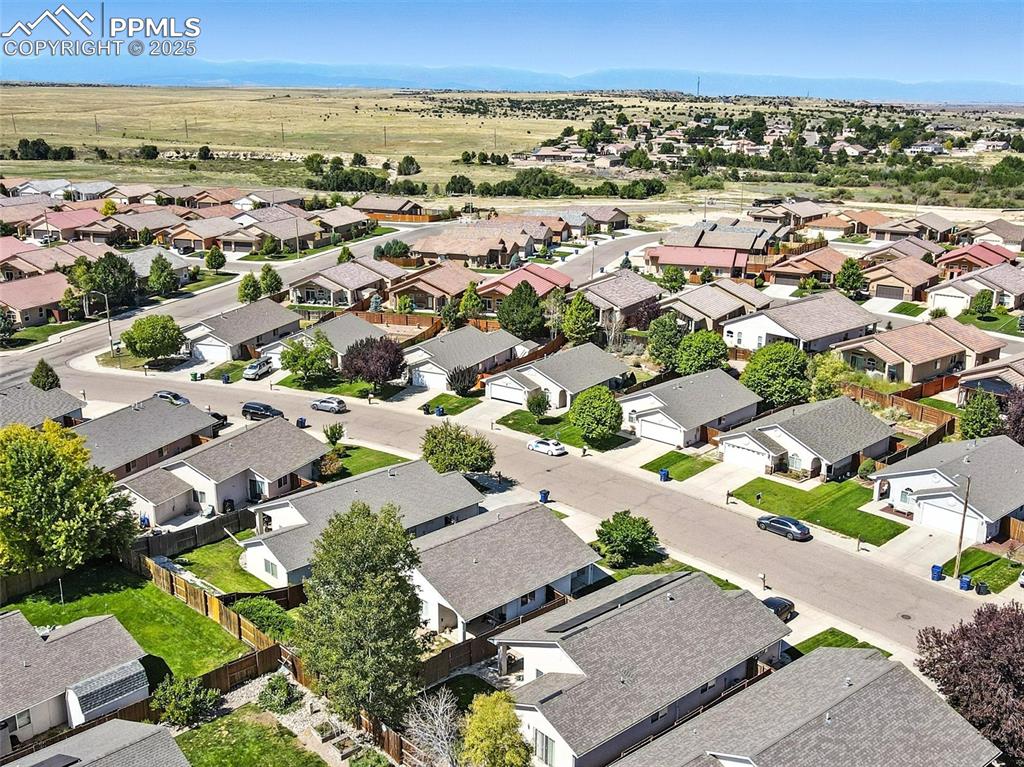 aerial view - mountain range in distance