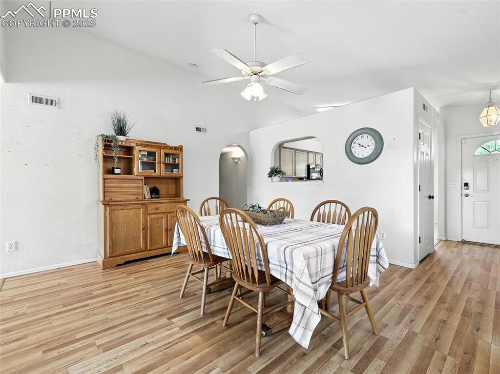 large spacious dining room.  Natural hardwood floors throughout entire main level