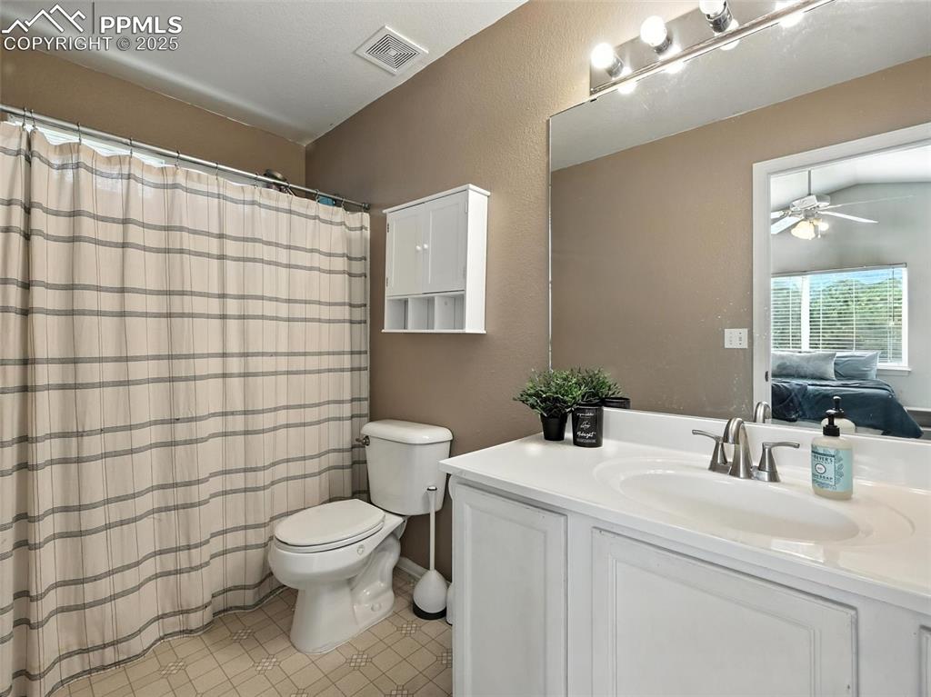 full size master bath adjoined to master bedroom