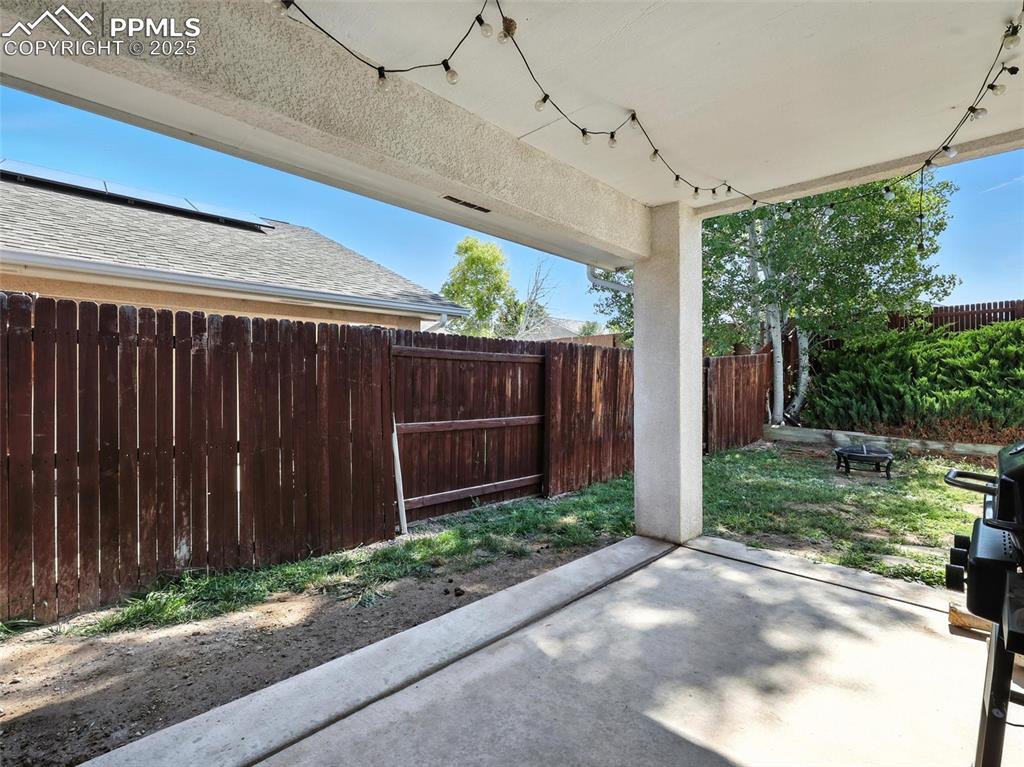 exit from dining room, covered patio