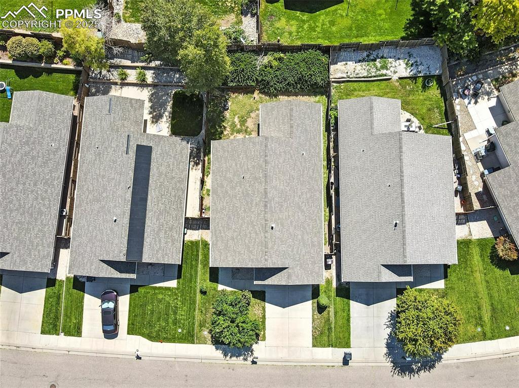 Aerial view top of house