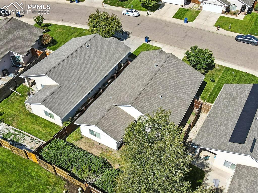 Angle shot - Aerial view rear of house