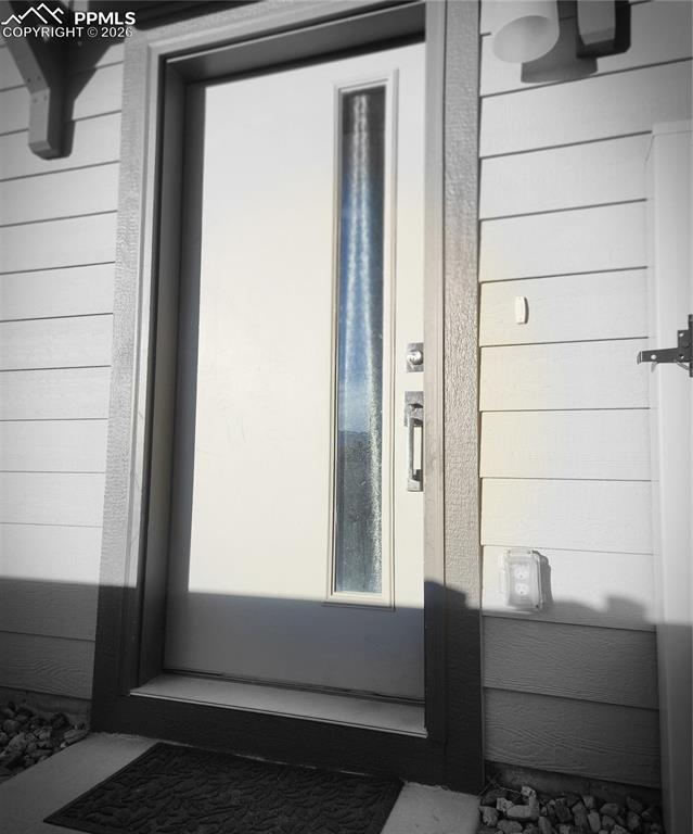 Front door at the side of the house.