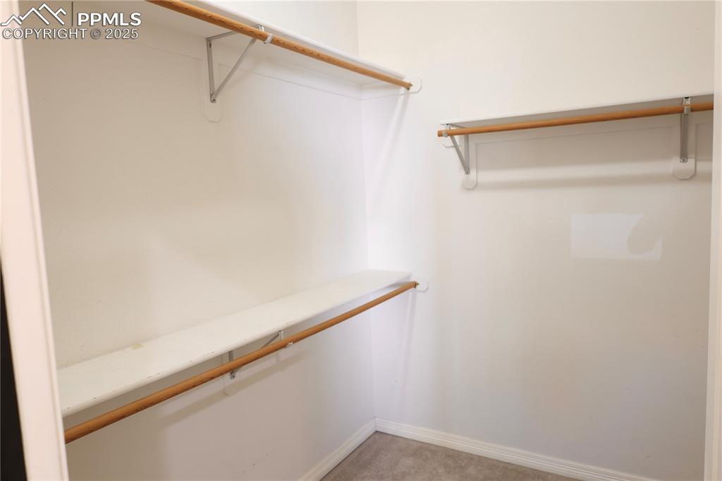 Spacious walk-in closet.