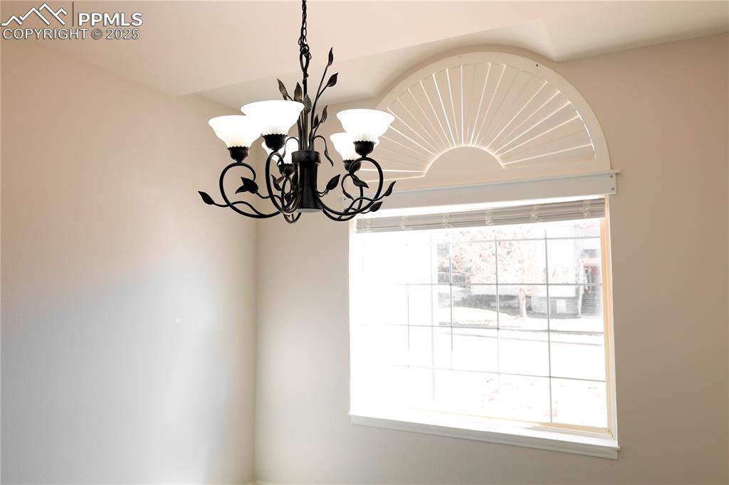 Detailed view of a chandelier