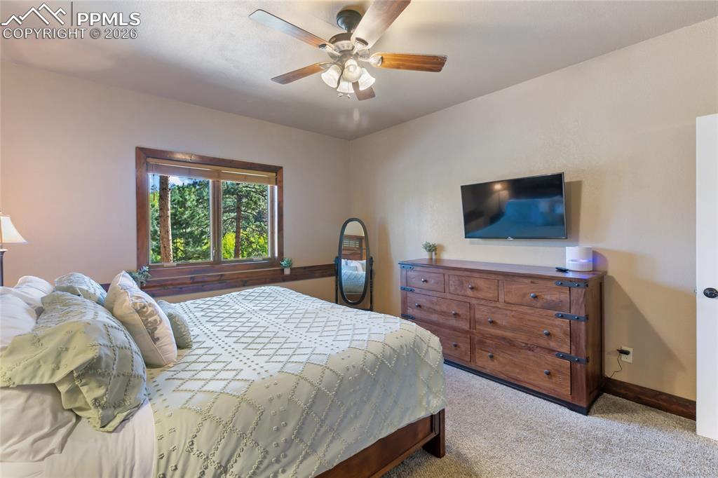 The bedroom in the apartment is nice and roomy!