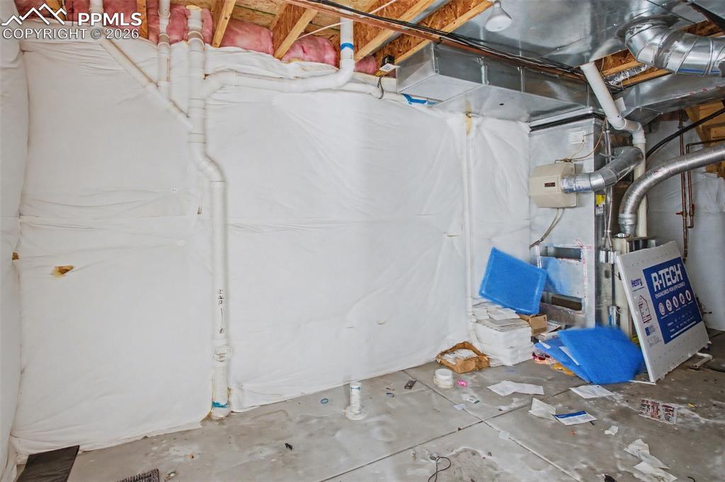 View of unfinished below grade area