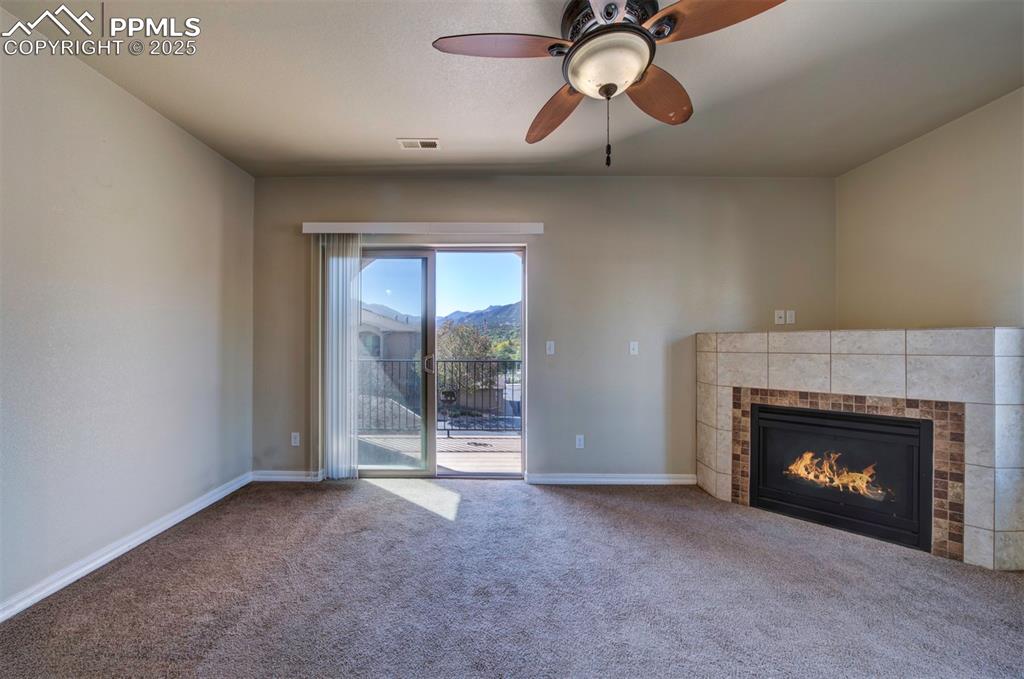 Living room with walkout to the balcony