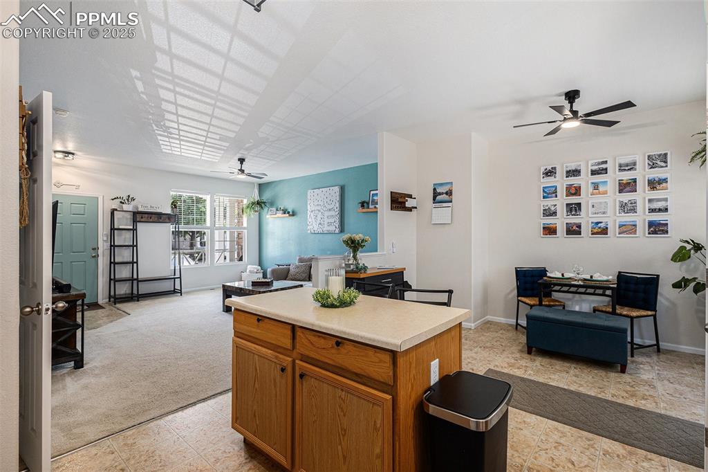 updated lighting and ceiling fans