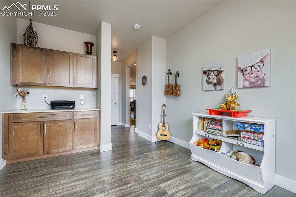 Reflecting the builtins, currently being utilized as a grandchildrens playroom.