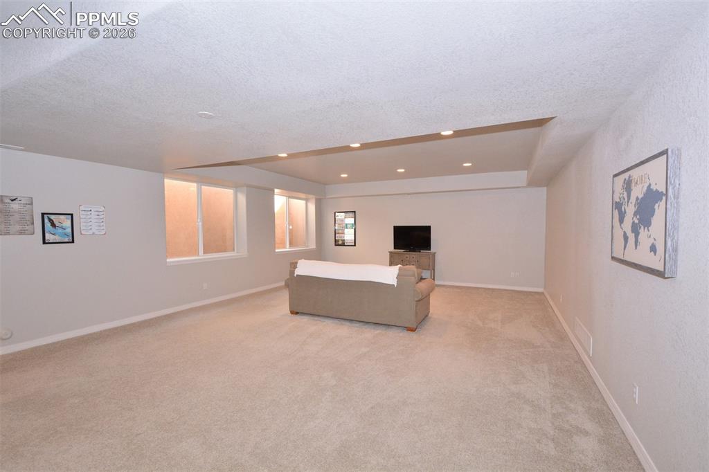 Rec room in full garden level basement