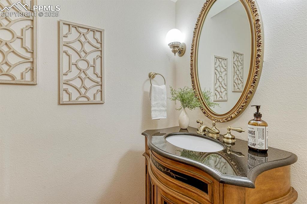 Convenient Powder Bathroom for guests.