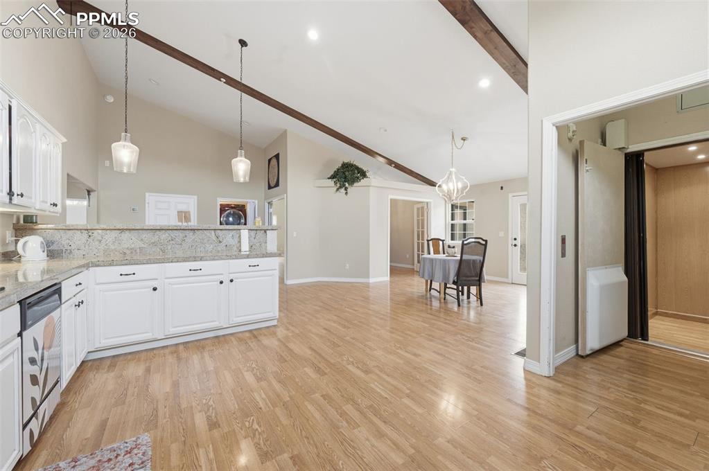 Elevator off the kitchen