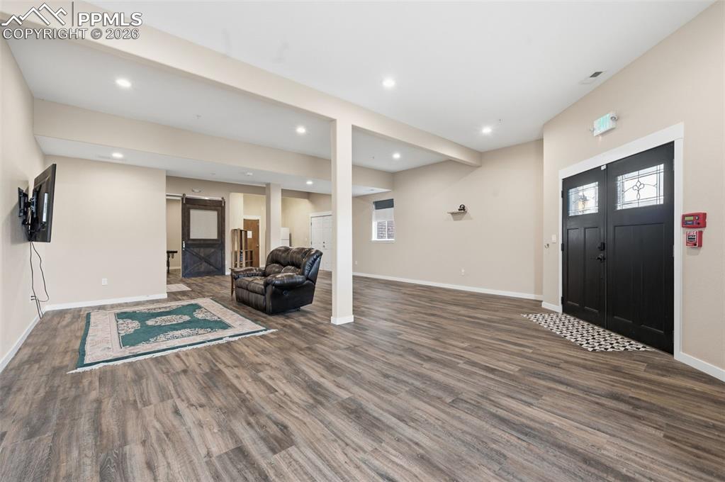 Entry into the family room on the lower level