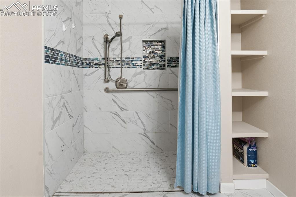 Shower in 3/4 hall bath lower level