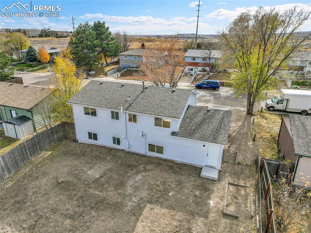 Aerial view of residential area