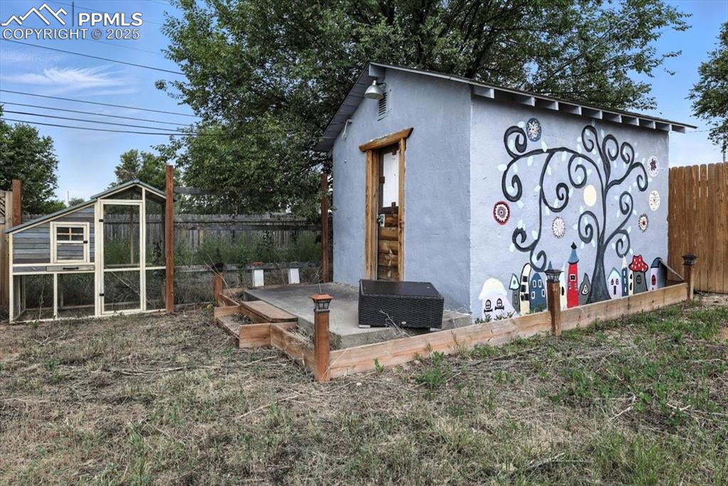 View of poultry coop