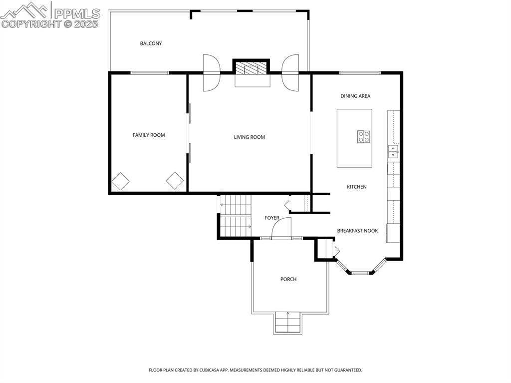 Enter main level from the front door / porch area. Includes a foyer with coat closet, large kitchen with dining area and breakfast nook, open concept living room with walkout to large covered deck, and family room / office area which could also be a 4th non-conforming bedroom (no closet).