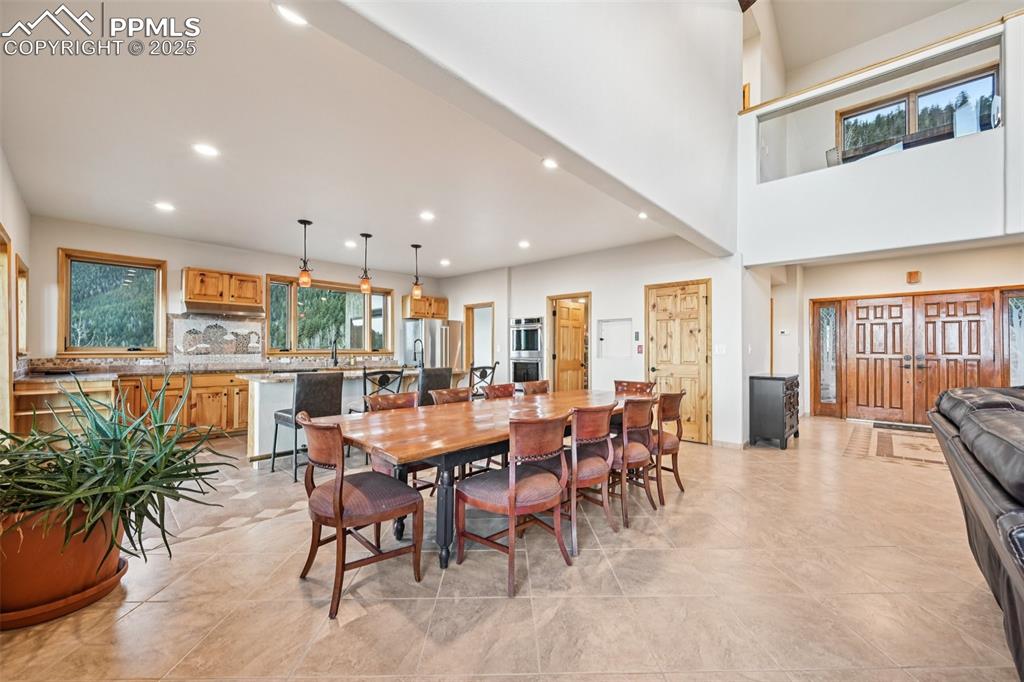 Spacious dining area