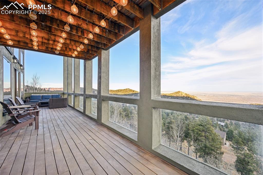 Walk out to covered deck from the kitchen