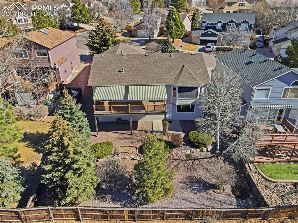 Aerial view of residential area