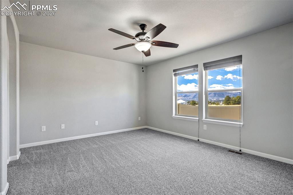 Large Main Level Master with Large Master Bath, Duel Sinks, & Large Walk In Closet! Pikes Peak Views from Master Bed!