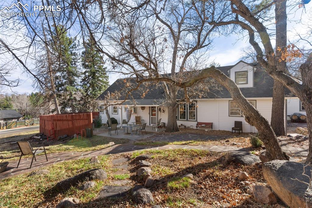 The kitchen features a bay window!