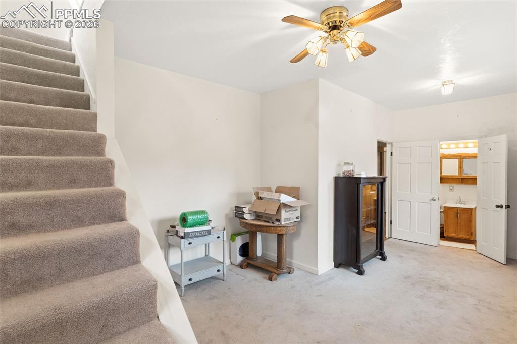 The upstairs/loft area