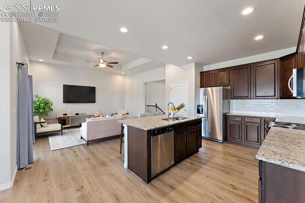 View from the eat-in kitchen area - virtually staged