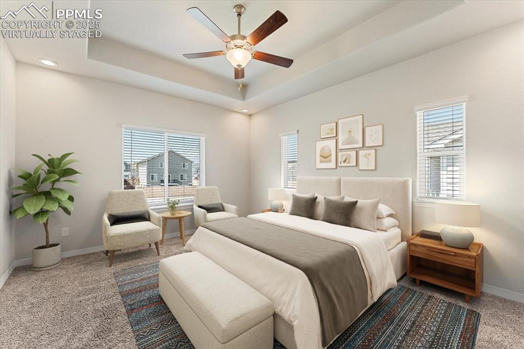 Main level Primary bedroom - gorgeous - virtually staged