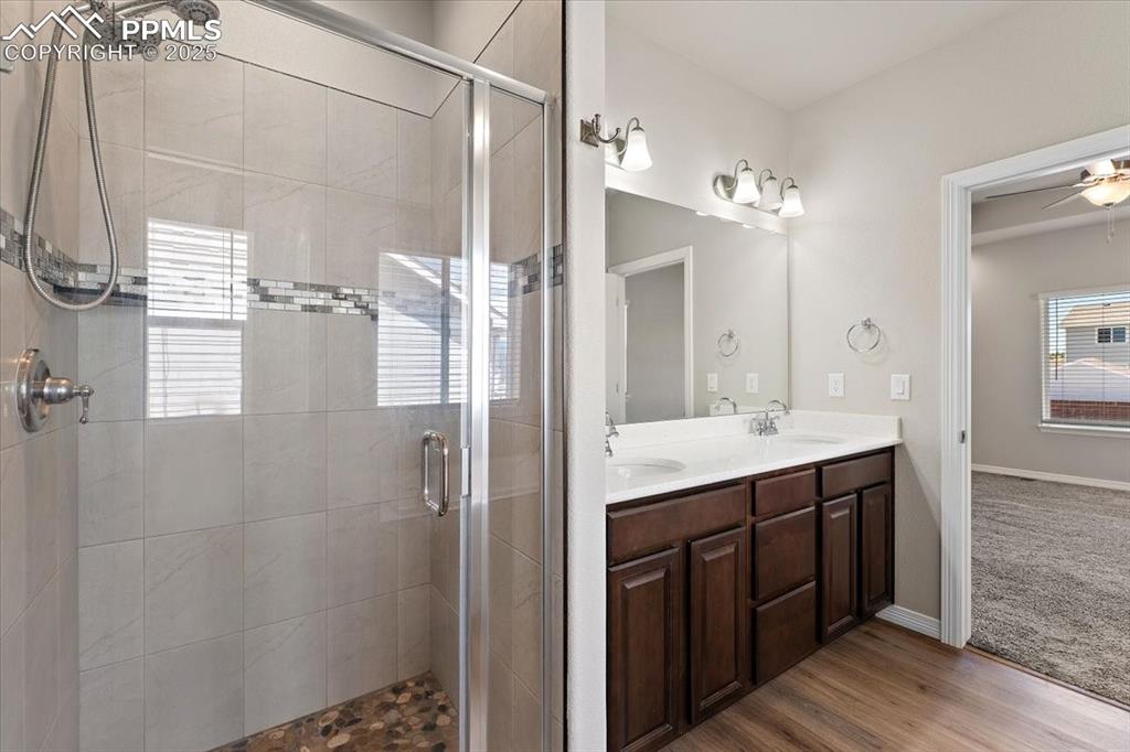 Main level Primary bedroom five-piece bathroom