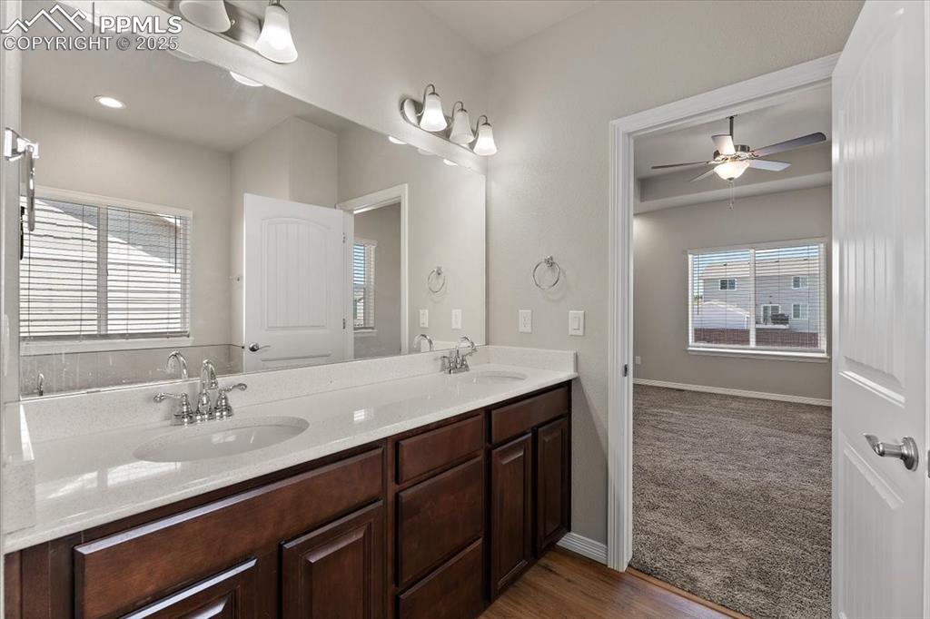 Main level Primary bedroom five-piece bathroom
