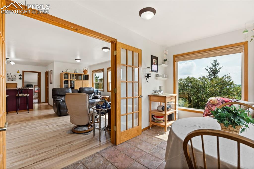 Entrance to the Home with French Doors