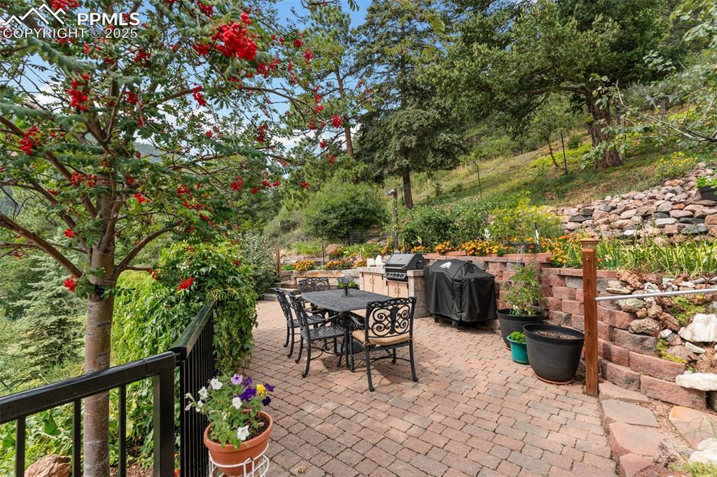 11’ x 28’ Stone Paver Patio with Built-in Natural Gas BBQ Grill!