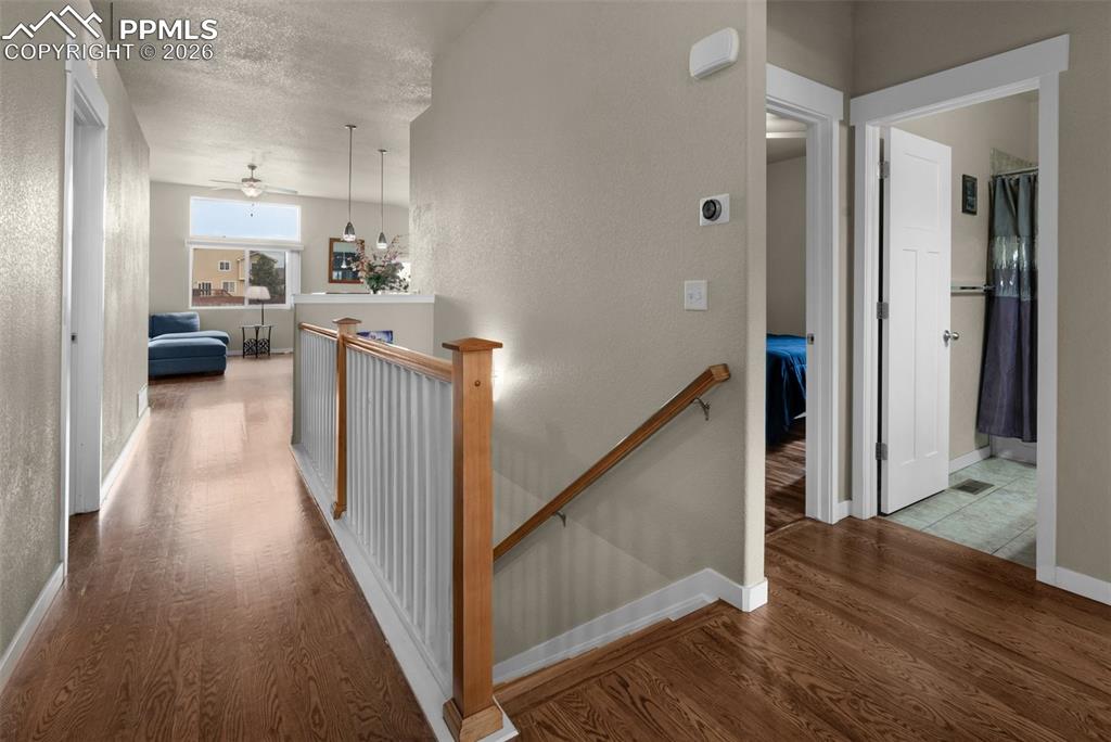 Entryway with oak hardwood flooring