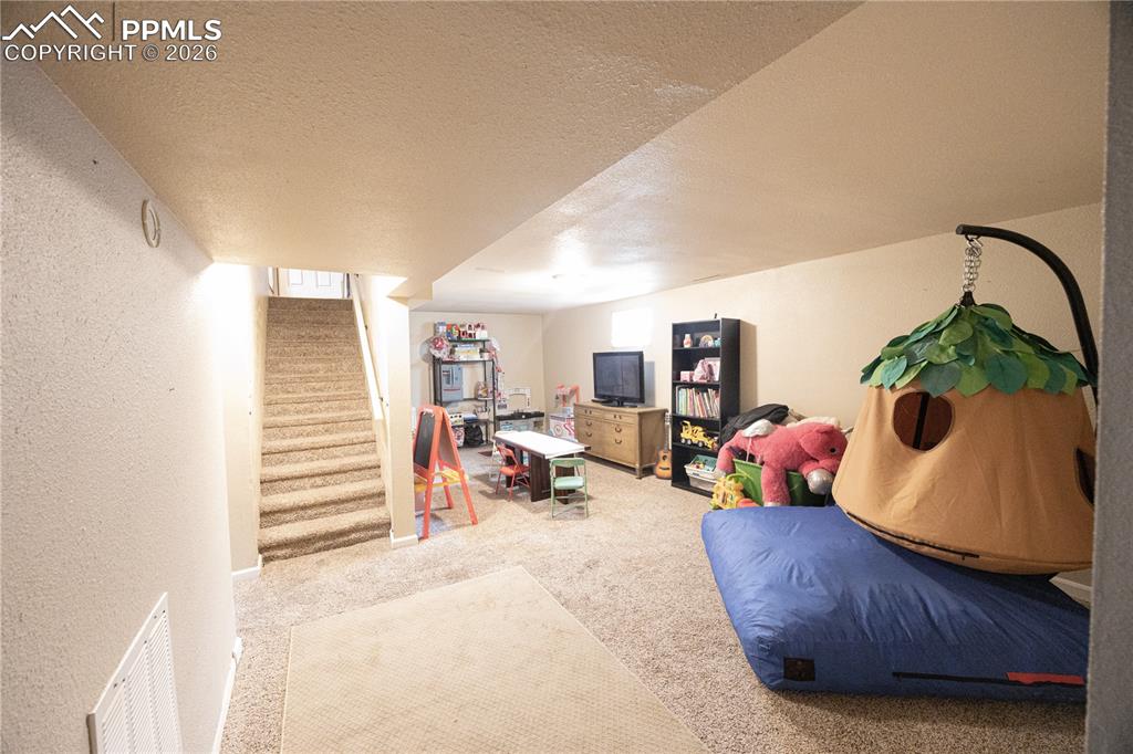 Downstairs second living room. Large enough for multiple uses in one space.