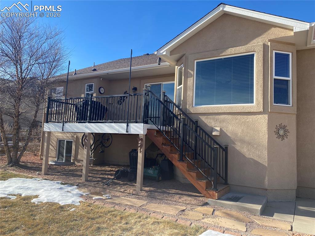 NEW railings match the interior stairway