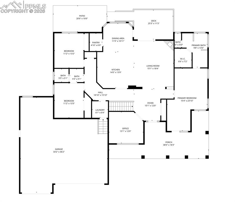 MAIN LEVEL (including garage & decks/porches)