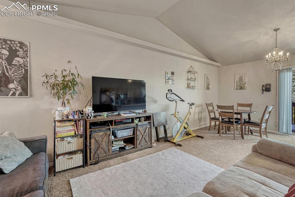 living room, open to dining area