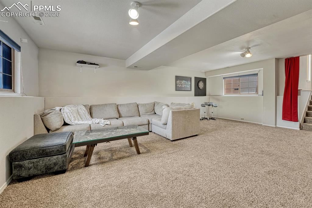 lower level family room.