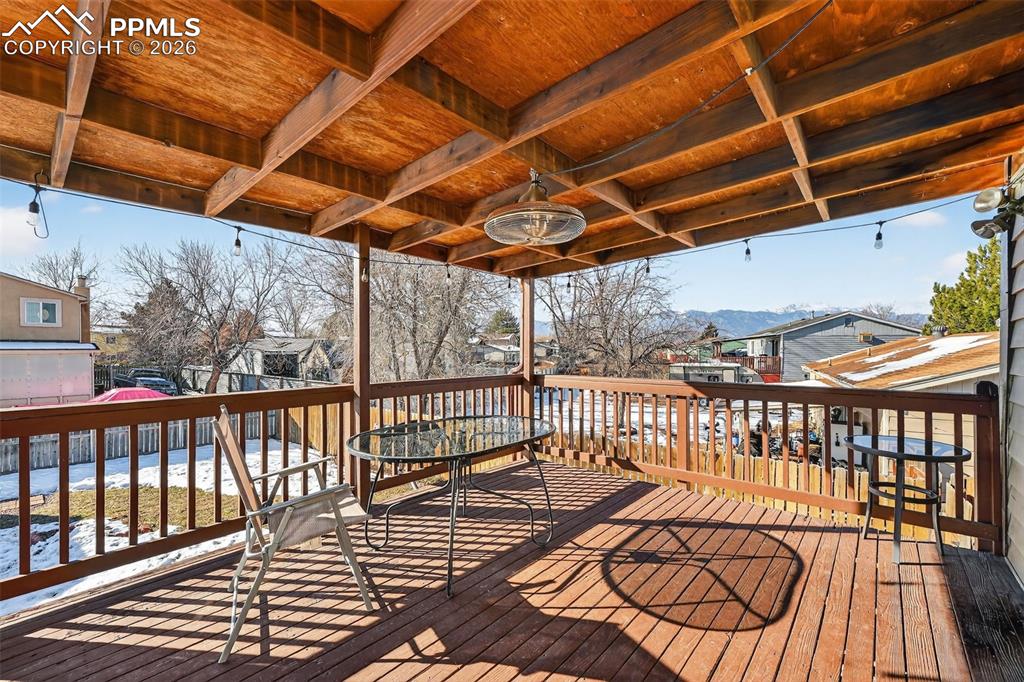 Enjoy your morning coffee with a view of Pikes Peak!