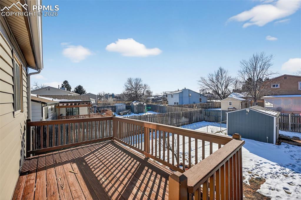 The oversized deck features lots of space to entertain or relax